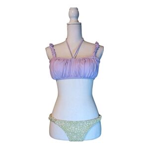 NWOT ZAFUL Daisy Duke Scrunch Bikini Top & Bottom Small/4